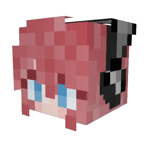 GlaringChiyu Minecraft avatar head, 3D render