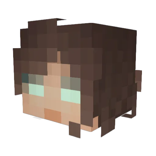 GlasSandPlane Minecraft avatar head, 3D render