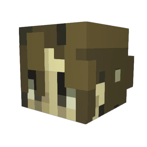 Glasengel Minecraft avatar head, 3D render