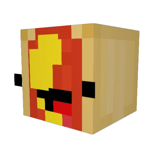 GlassHalfFool Minecraft avatar head, 3D render