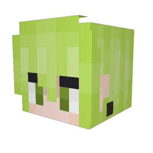 GlassThistle Minecraft avatar head, 3D render