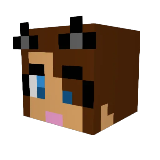 Glassdrop Minecraft avatar head, 3D render