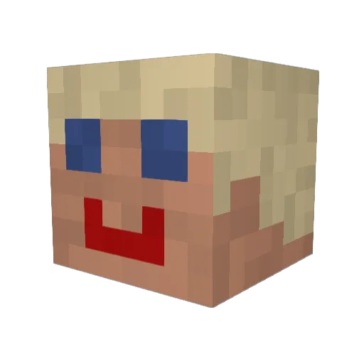 GlauberCS Minecraft avatar head, 3D render