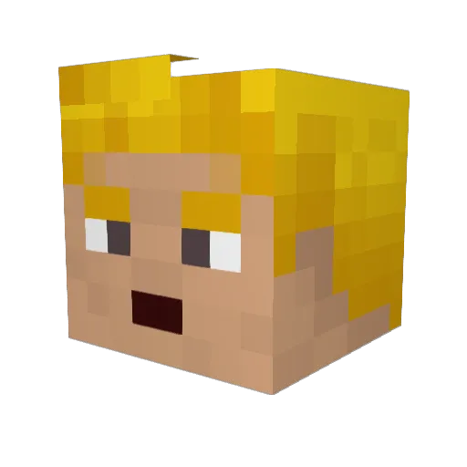 Glavnirr Minecraft avatar head, 3D render