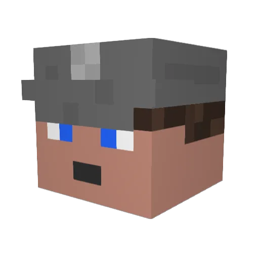 Glaxer Minecraft avatar head, 3D render