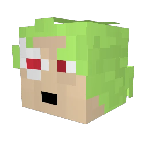Glaxo5 Minecraft avatar head, 3D render