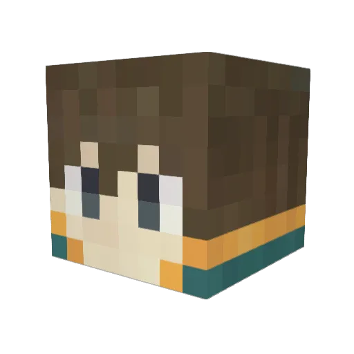 Glaxus Minecraft avatar head, 3D render