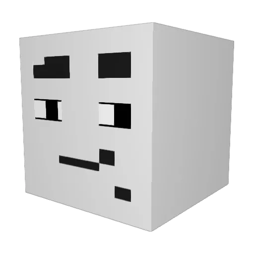 Glaysa Minecraft avatar head, 3D render