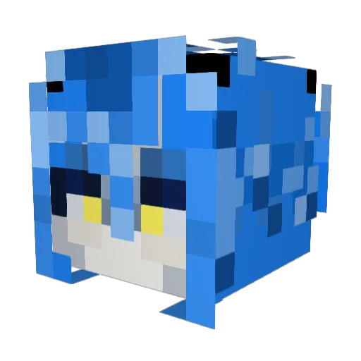 GlazyMoira Minecraft avatar head, 3D render