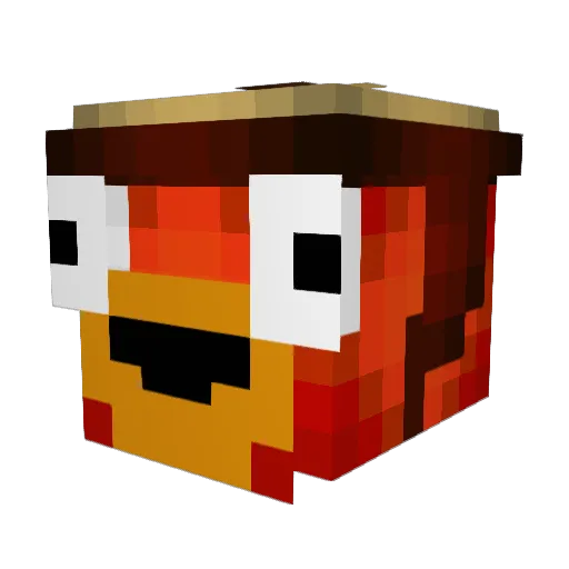 Glcry Minecraft avatar head, 3D render