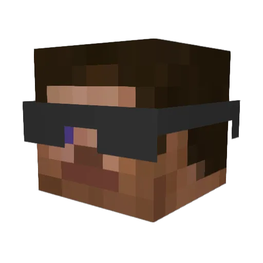 Gleash Minecraft avatar head, 3D render