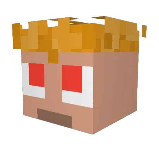 Glebinie Minecraft avatar head, 3D render