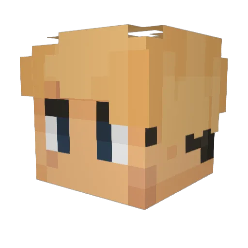Gleech Minecraft avatar head, 3D render
