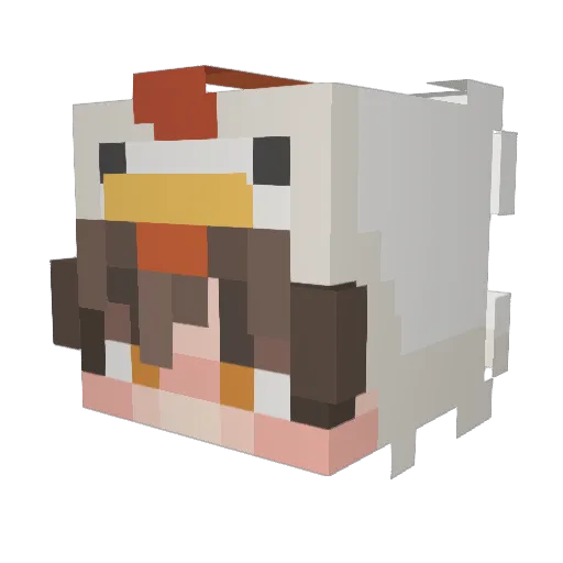 Gleemed Minecraft avatar head, 3D render