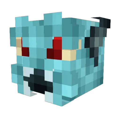 Gleeok Minecraft avatar head, 3D render