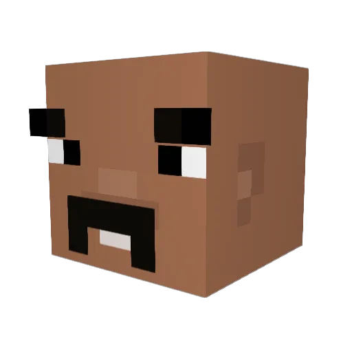 Gleer Minecraft avatar head, 3D render