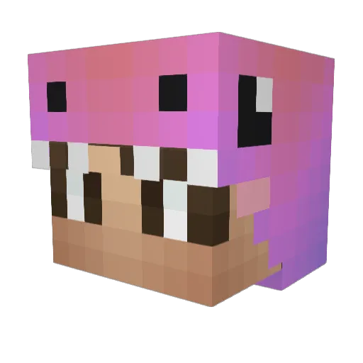 Gleeshie Minecraft avatar head, 3D render