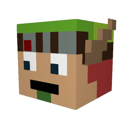 Gleeson9 Minecraft avatar head, 3D render