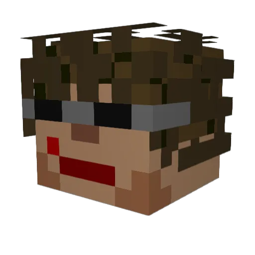 Gleethos Minecraft avatar head, 3D render