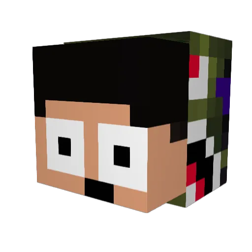 Glen Minecraft avatar head, 3D render