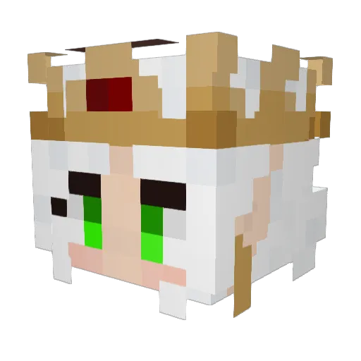 Glencora Minecraft avatar head, 3D render