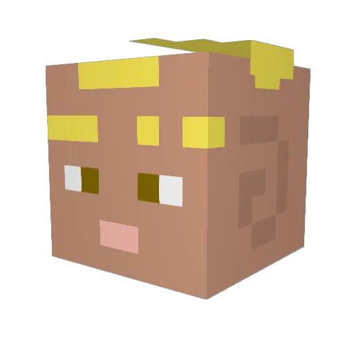 Glennbox Minecraft avatar head, 3D render