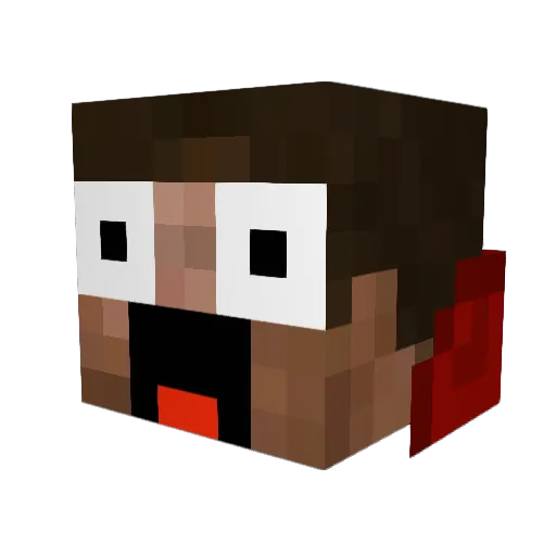 Glewyy Minecraft avatar head, 3D render