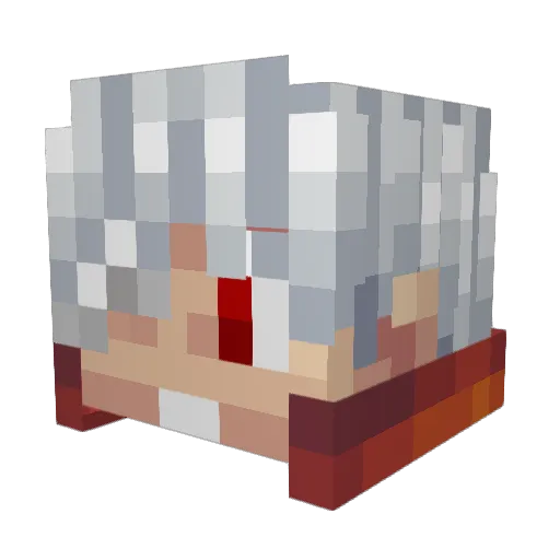 Glezart Minecraft avatar head, 3D render