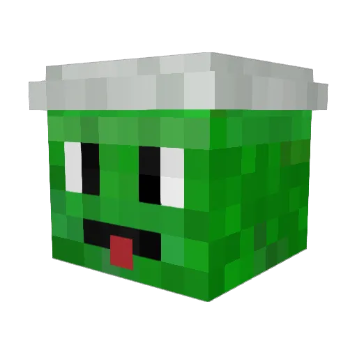 Glibered Minecraft avatar head, 3D render