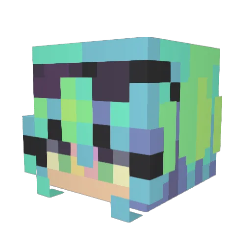 Glickoo Minecraft avatar head, 3D render