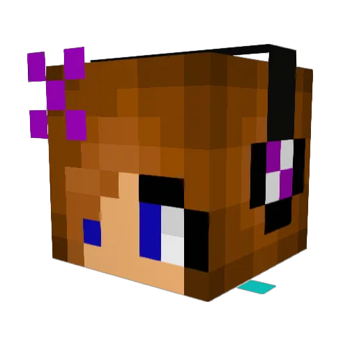 GlimmerGrl Minecraft avatar head, 3D render
