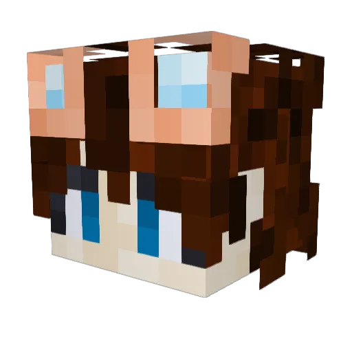 Glimmle Minecraft avatar head, 3D render