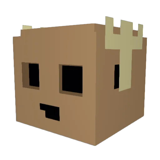 Glimo Minecraft avatar head, 3D render