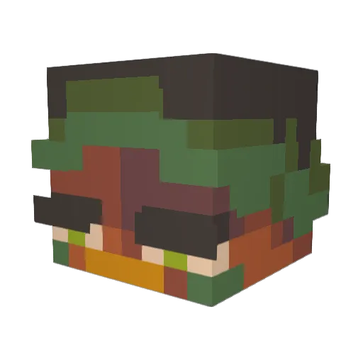 Glisssando Minecraft avatar head, 3D render