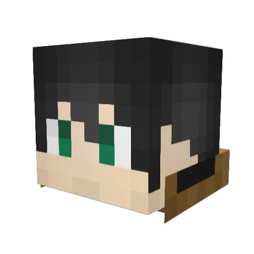 Glistik Minecraft avatar head, 3D render