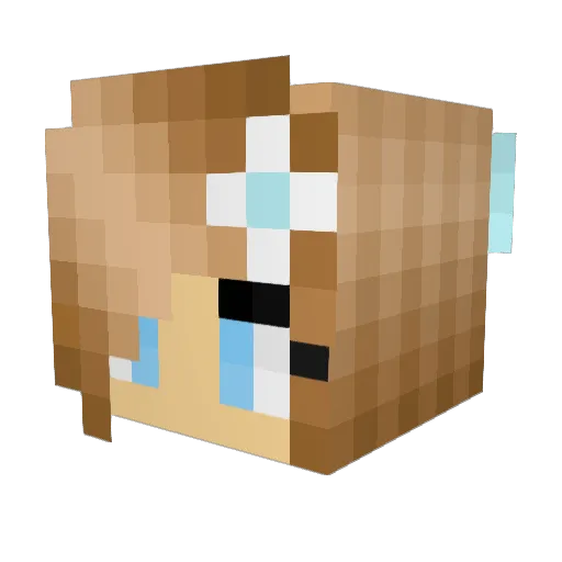 Glitami Minecraft avatar head, 3D render