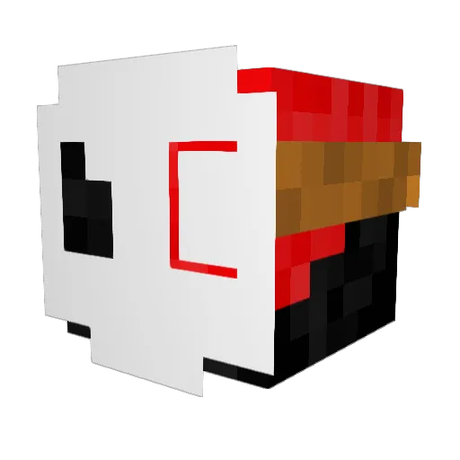 Glitch850 Minecraft avatar head, 3D render