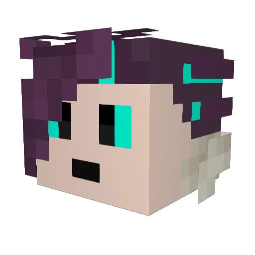 GlitchBot95 Minecraft avatar head, 3D render