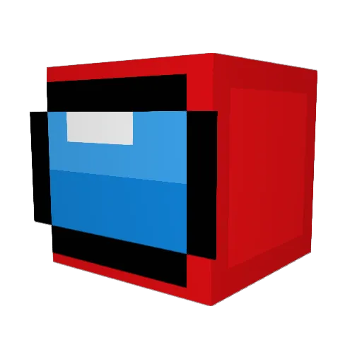 GlitchCreeper Minecraft avatar head, 3D render