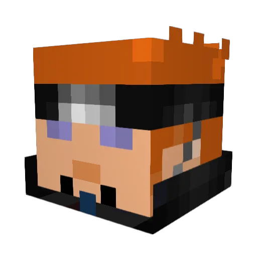 GlitchFemboy Minecraft avatar head, 3D render