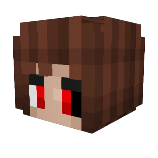 GlitchFrisk Minecraft avatar head, 3D render