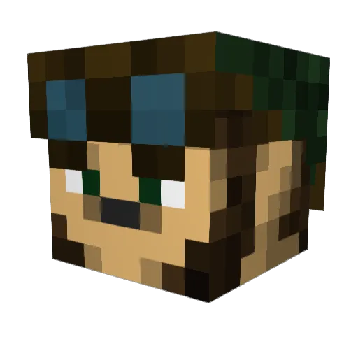 GlitchMonkey Minecraft avatar head, 3D render