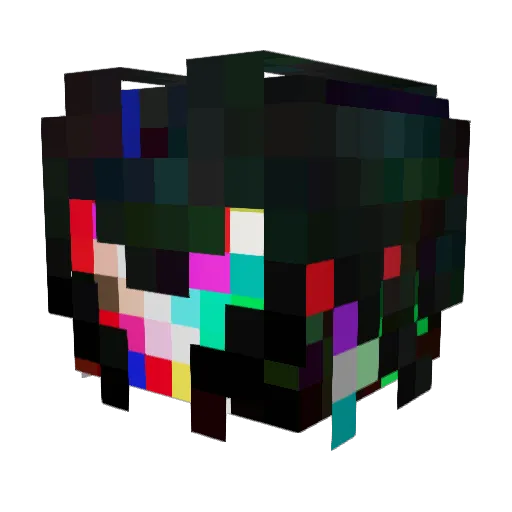 GlitchPulse Minecraft avatar head, 3D render