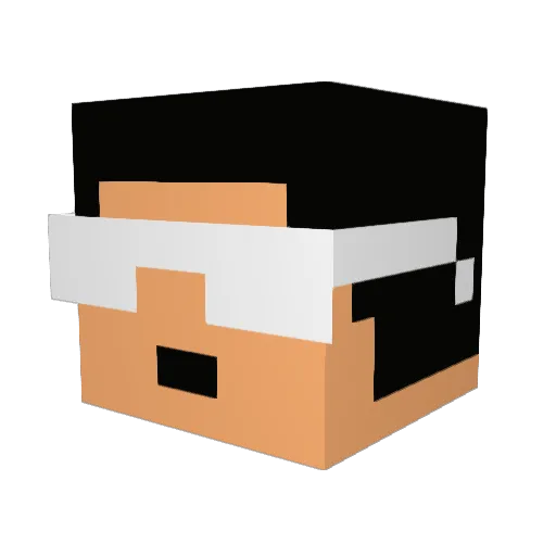GlitchRank Minecraft avatar head, 3D render