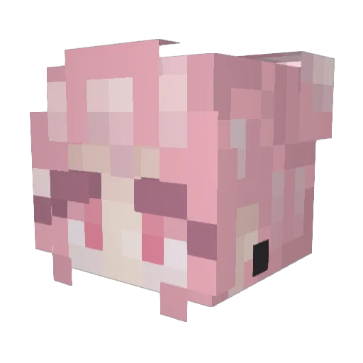 GlitchWitch Minecraft avatar head, 3D render