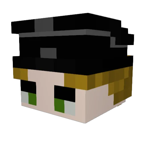 GlitchWithAHat Minecraft avatar head, 3D render