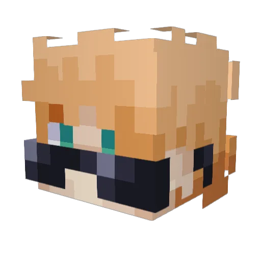 Glitch_OS Minecraft avatar head, 3D render
