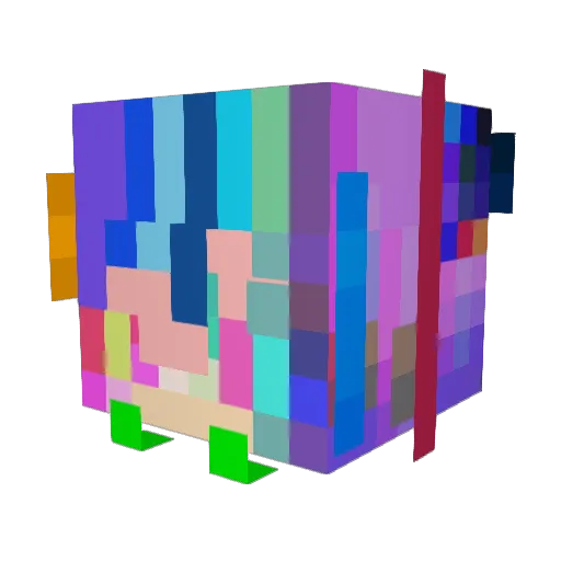 GlitchedGalaxy Minecraft avatar head, 3D render
