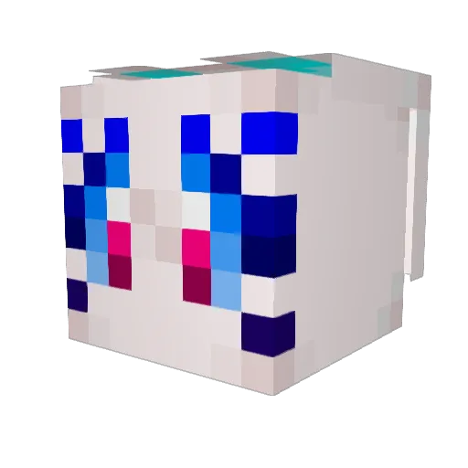 GlitchedRowlet Minecraft avatar head, 3D render
