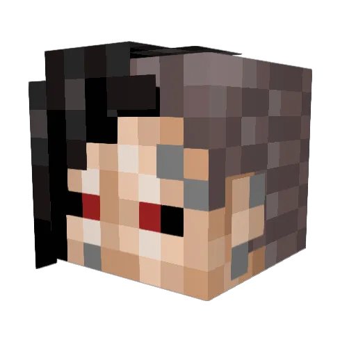 GlitchedSights Minecraft avatar head, 3D render